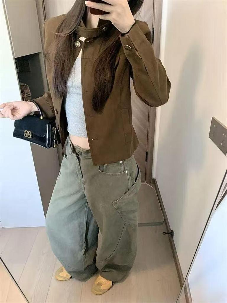 2025 Autumn/Winter Korean Style Retro Slimming Workwear Jacket