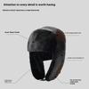 Winter PU Trapper Hat Outdoor Windproof Ski Cap Ear Flap Protection Thickened Fleece Lined Warm Hat
