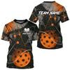 3D Print Cool Flame Graffiti Pattern Pickleball T-shirt Unisex Custom Your Name O-neck Short Sleeve Tee Shirts Summer Breathable