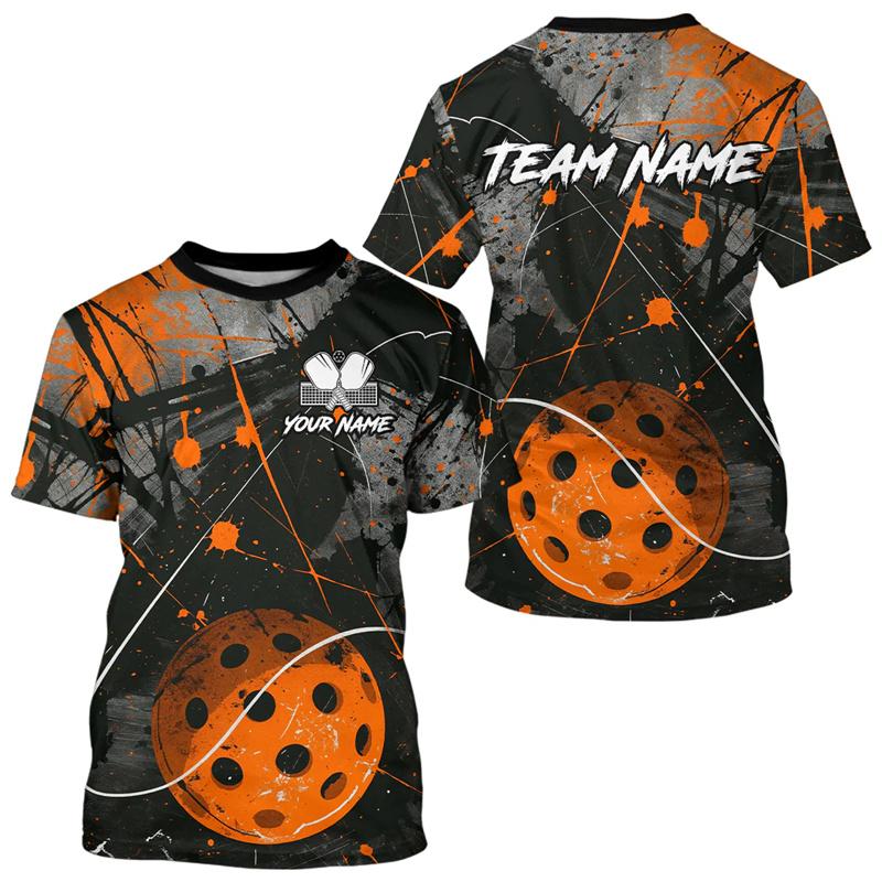 3D Print Cool Flame Graffiti Pattern Pickleball T-shirt Unisex Custom Your Name O-neck Short Sleeve Tee Shirts Summer Breathable