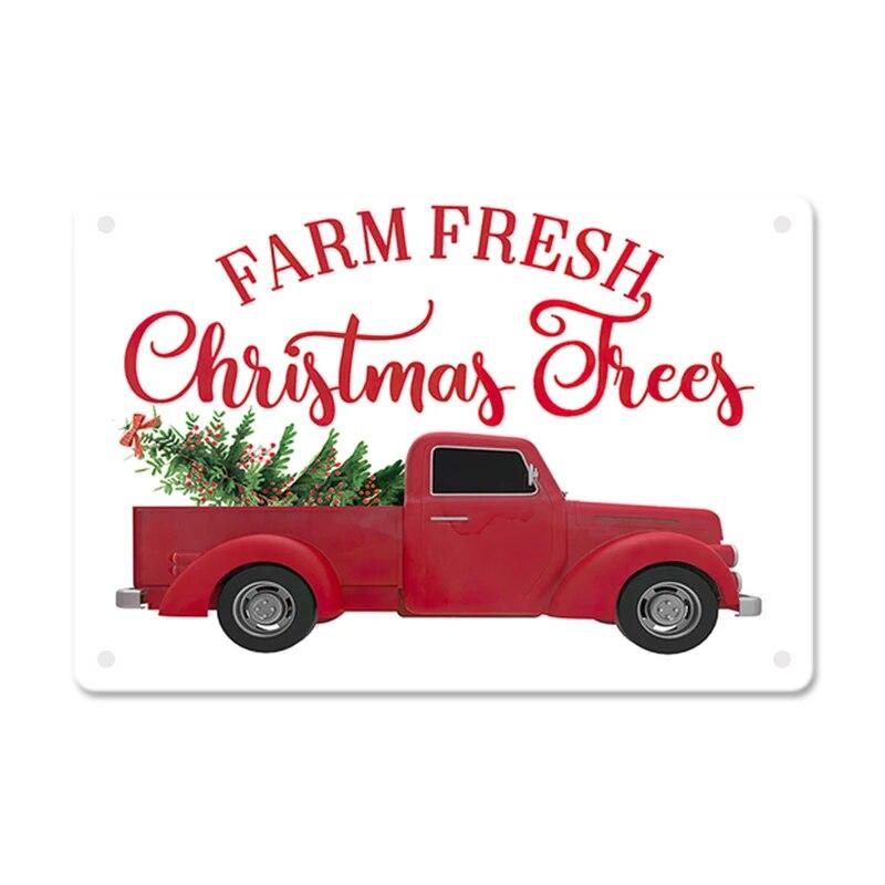 Merry Christmas Vintage Poster Metal Signs Candy Christmas Tree Car Retro Plate Tin Sign Truck Cafe Bar Pub Home Decor Gift