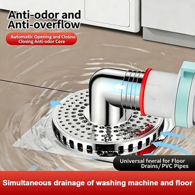 Plastic Floor Drain Tee Connector Quick Installation Anti-Odor Washing Machine Drain Adapter Multi Functional