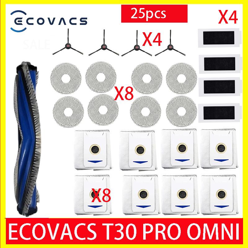 ECOVACS T30 PRO OMNI / T30S PRO / YEEDI M12 Pro+ Robot Vaccum Replacement Parts Dust Bag Main Side Brush Filter Mop Accessories