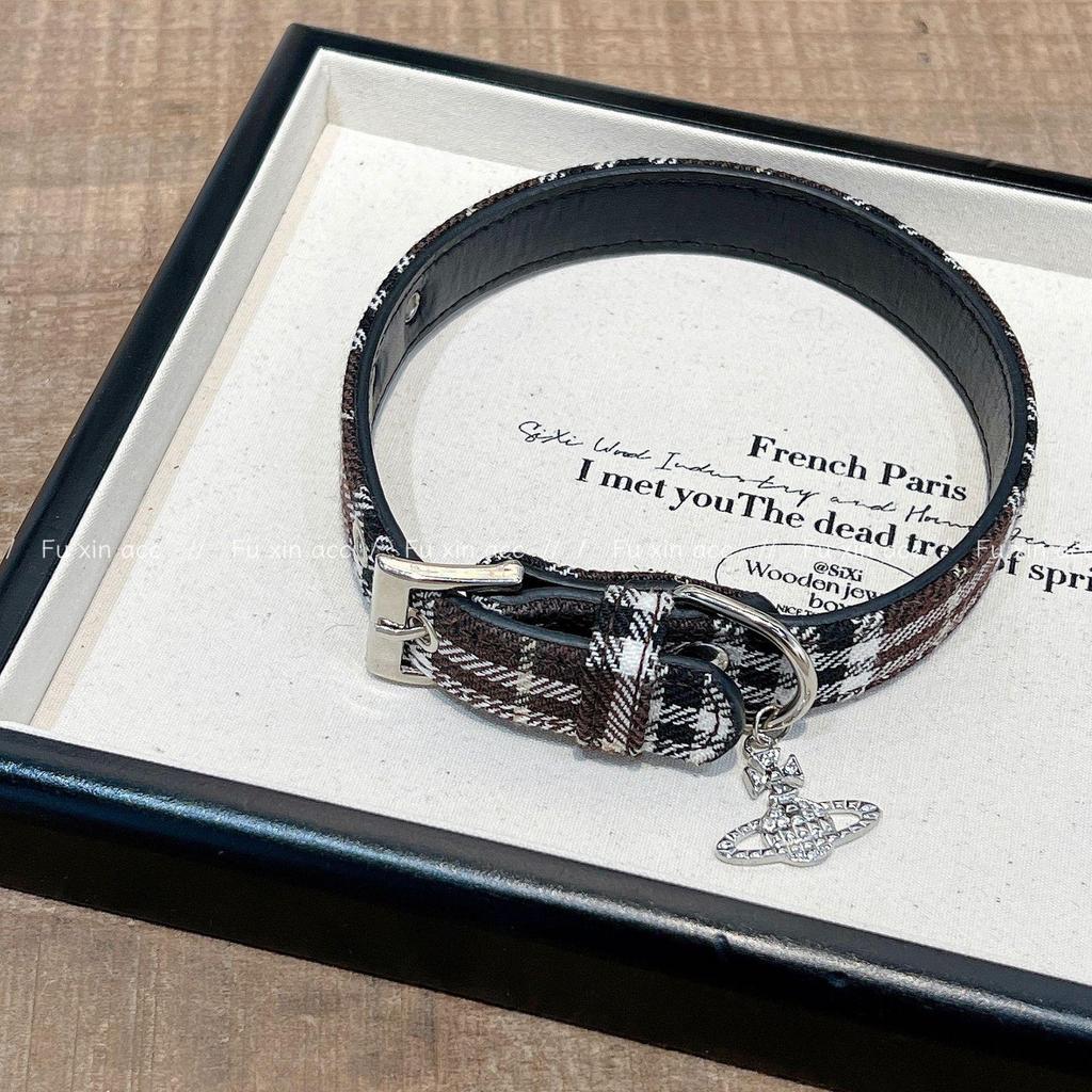 Empress Dowager Cixi svart og rødt pledd choker halskjede - søt Y2K høst/vinter stil for hotte jenter