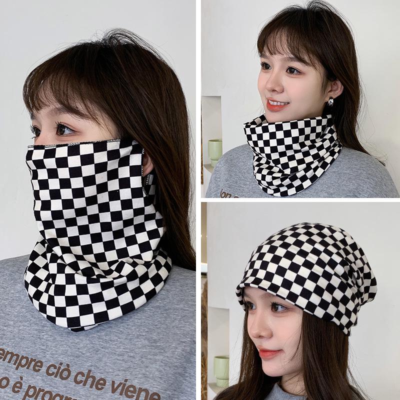Women's Autumn & Winter Plush Face Mask Neck Protector: Windproof, Warm, and Versatile Scarf Set for Outdoor Cycling
