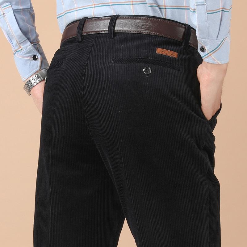 

Men s Pure Cotton Wide-Wale Corduroy Trousers , Loose-Fit, Straight-Leg, High-Waisted Casual Pants (For Middle-Aged & Senior Men) 42