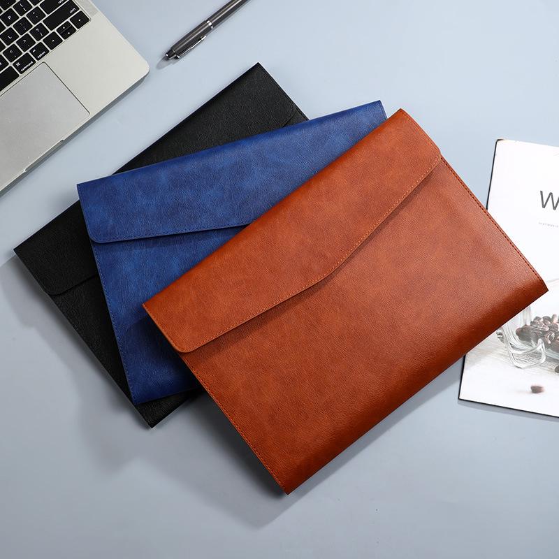 Large Capacity A4 Leather Document Bag with Customizable Logo for Business Use