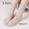 5 Pairs Women's Spring/summer Crystal Silk Midtube Women's Socks Fashion Thin Glass Silk Women's Socks