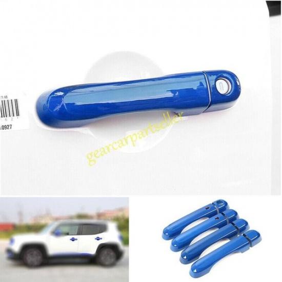 For Jeep Renegade 15-2023 Ocean Blue Exterior Side Door Handle Cover Trim 8PCS
