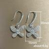 Cao Shi's Douyin Bow Earrings, Diamond Butterfly Design, Elegant Feminine Style, Enchanting Full Diamond Earrings.