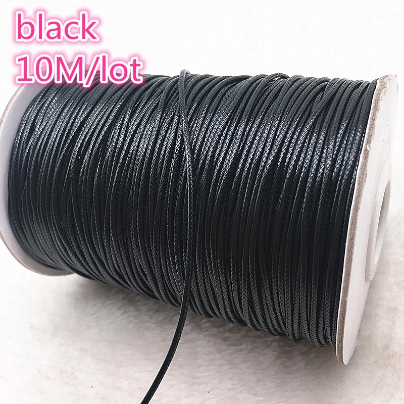 10 meters 1mm Waxed Cotton Cord Waxed Thread Cord String Strap Necklace Rope Bead DIY Jewelry Making For shamballa Bracelet