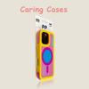 For iPhone 17 Pro Max Case Yellow Pink Macaron Magnetic Shockproof Compatible with iPhone 16 15 14 13