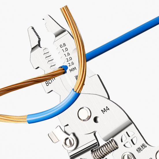 Multi-function Wire Stripper Electricity Tester Folding Wire Stripping Pliers Crimper Cutter Ergonomic Handle Portable