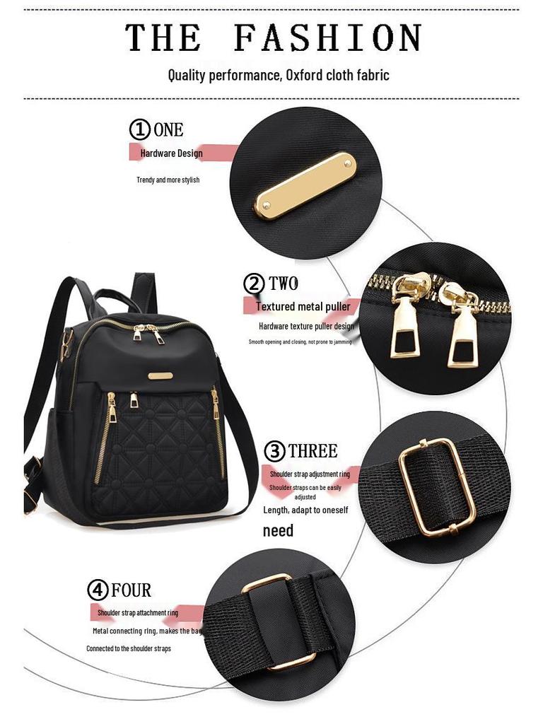 Trendy Women's Casual Nylon Backpack: Lightweight Travel & School Bag