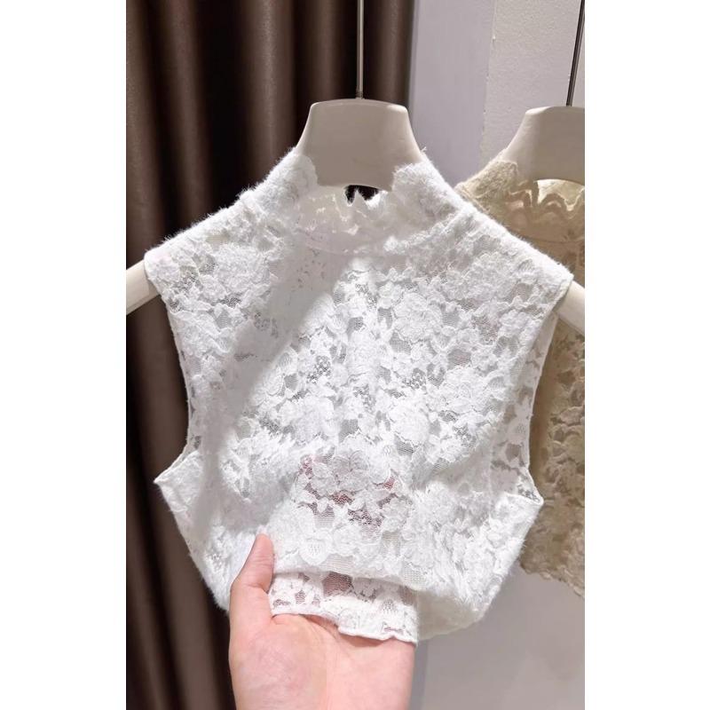 Brushed Lace Sleeveless Vest Women's Spring and Autumn Fake Collar New Inner Layering Shirt