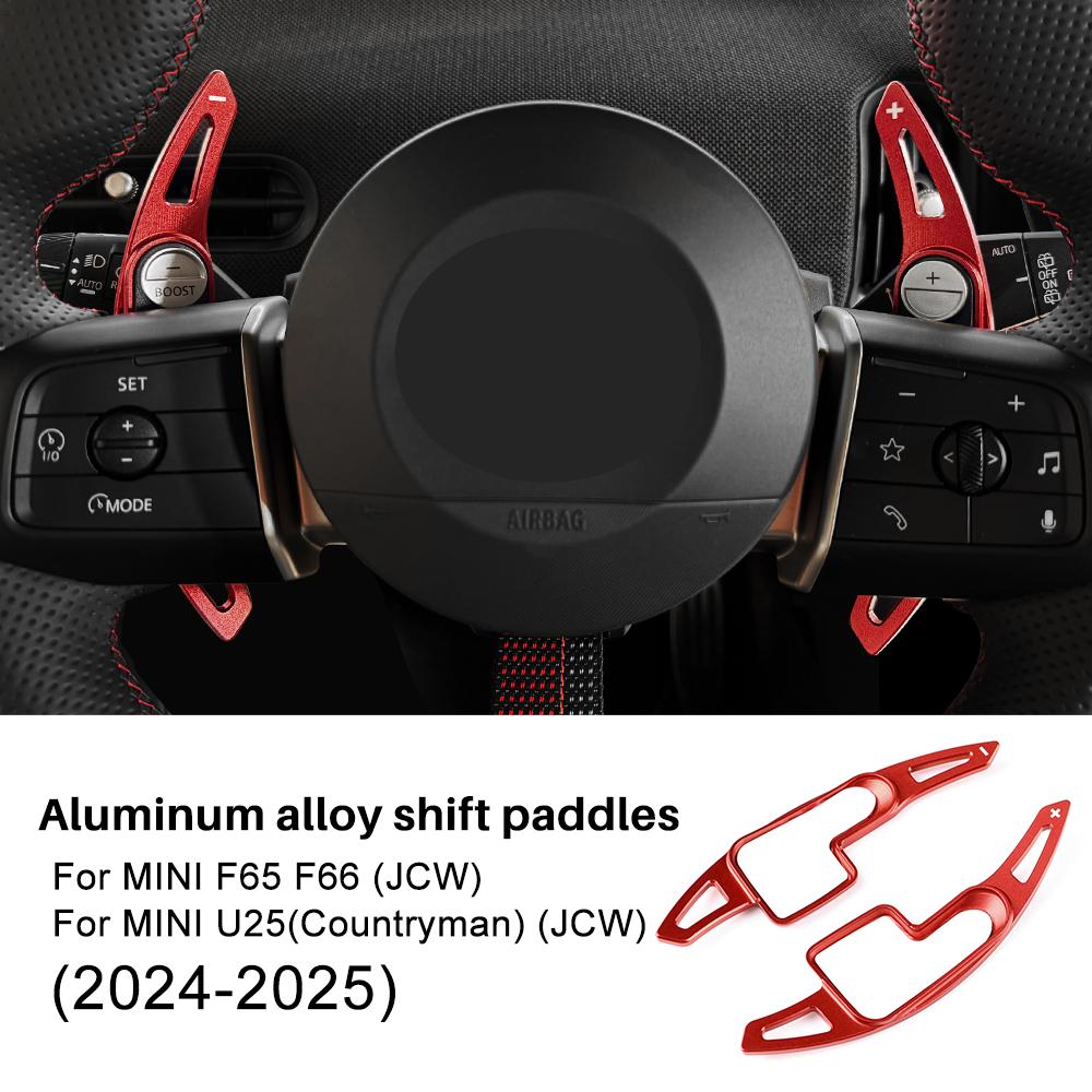 for Mini Cooper S Countryman U25 F65 F66 2024 2025 Car Steering Wheel Paddle Shifter Cover Aluminum Alloy Trim Accessories for f66 красный