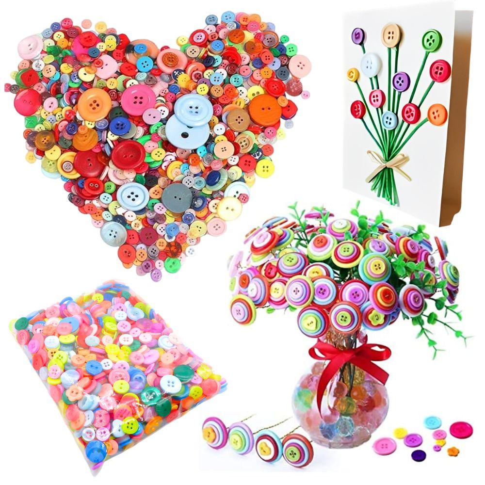 90pcs Resin Mixing Color Button DIY Creative Festival Greeting Card Cloth Bag Decoration Sewing Clothes Material YMY