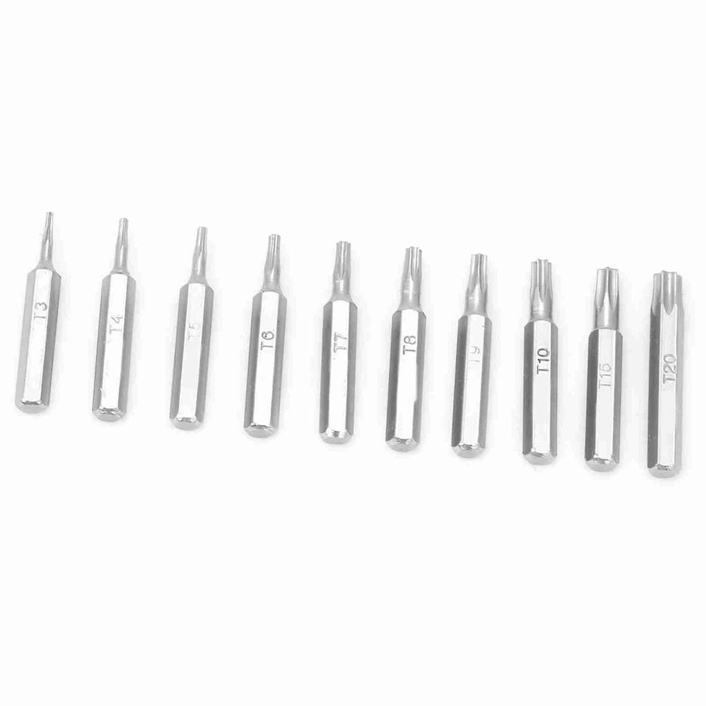 10PCS 4mm Shank Star Screwdriver Bits Set Repair Tools T3 T4 T5 T6 T7 T8 T9 T10 T15 T20