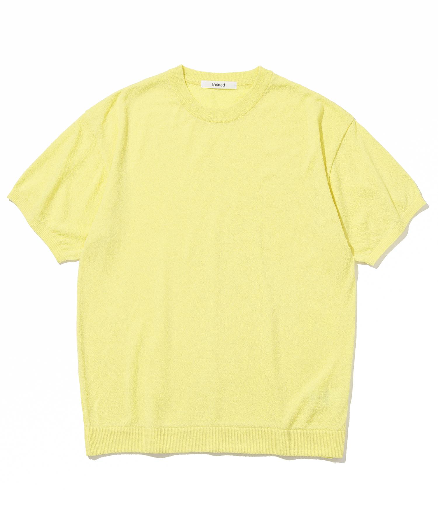 Nitied Cool Summer Essential Round Short Sleeve Knit Tee Lemon L