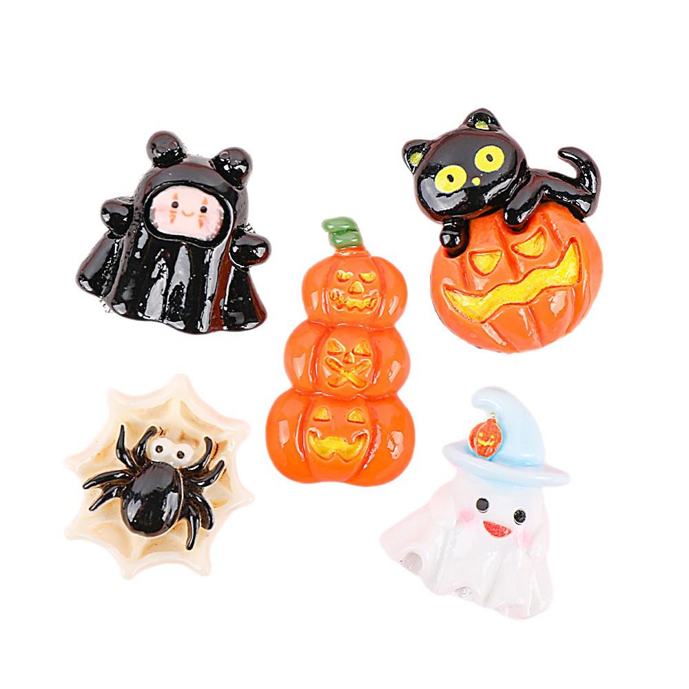 Handmade DIY Cartoon Pumpkin Lantern Hair Clip Resin Components