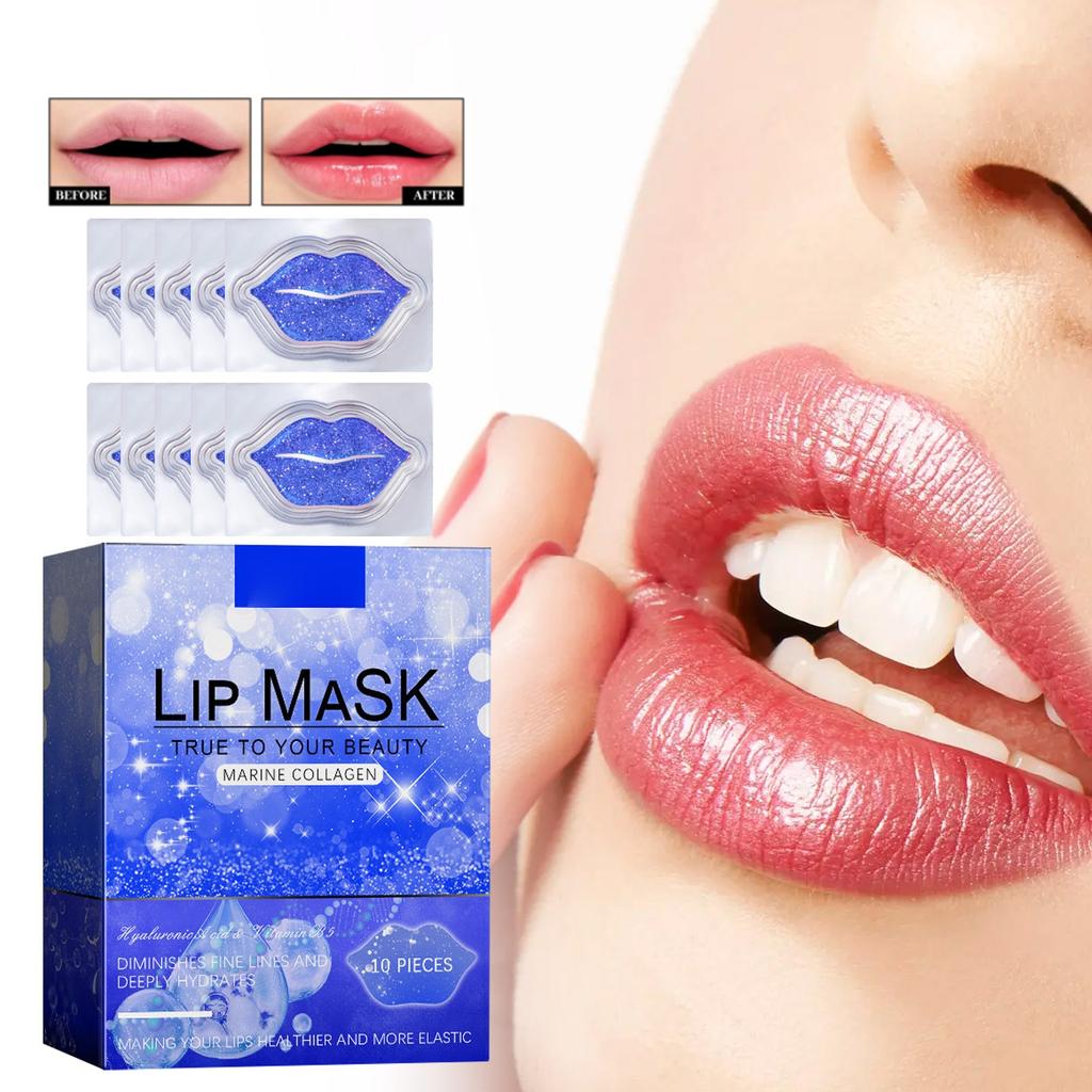 Kollagen-Lippenmaske, feuchtigkeitsspendende Lippenmaske, Peeling abgestorbener Haut, Lippenfalten, Lippenmaskenpflaster, 10 ml