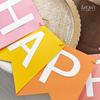 Pink Orange Happy Birthday Banner Girls Birthday Theme Party Signs Decorations Supplies Pre - Strung Handmade Garland Indoor & Outdoor