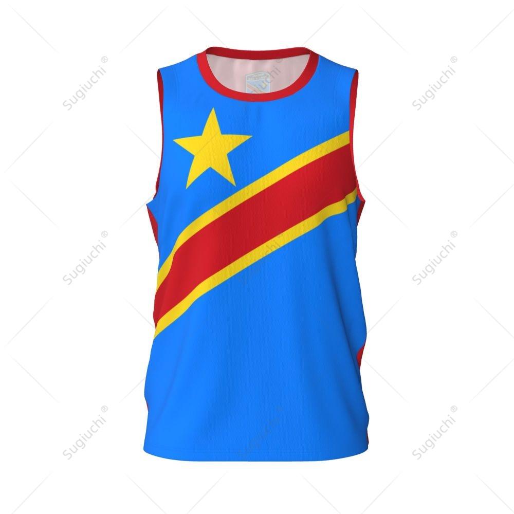 Demokratische Republik Kongo Flagge Basketball Sport Laufen Fitness Ärmelloses T-Shirt