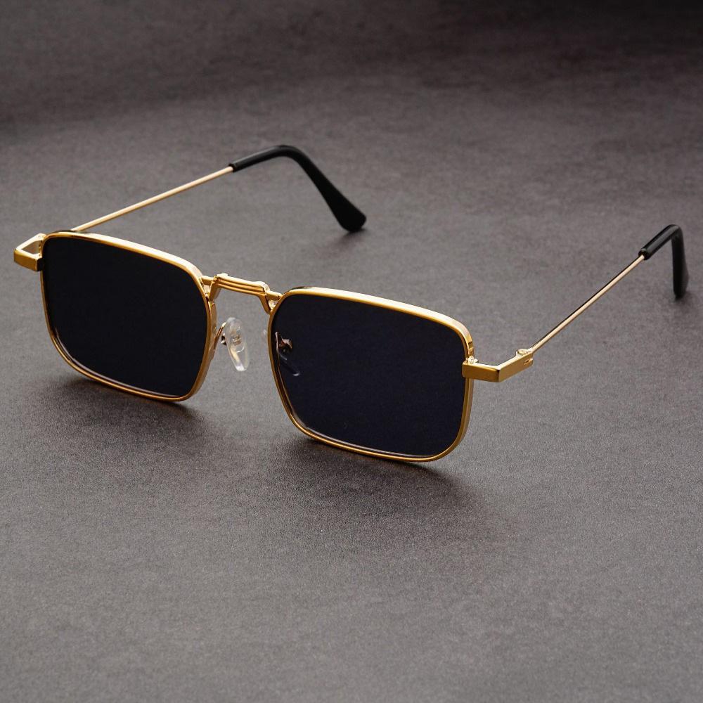 High Quality Rectangular Sunglasses Men Metal Frame Retro Brand Square Sunglasses Women Unisex Fashion Eyewear