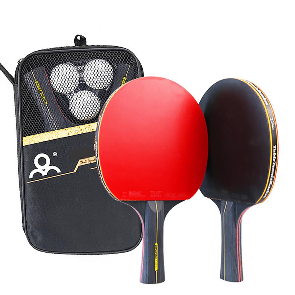 Table Tennis Racket 2 Professional Ping Pong Racket Set Pimples-in Rubber Hight Quality Blade Bat Paddle with 3 Table Tennis