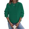 Lockere Passform Damen Hoodie Langarm Pullover Einfarbige Runde Halslinie Lässig