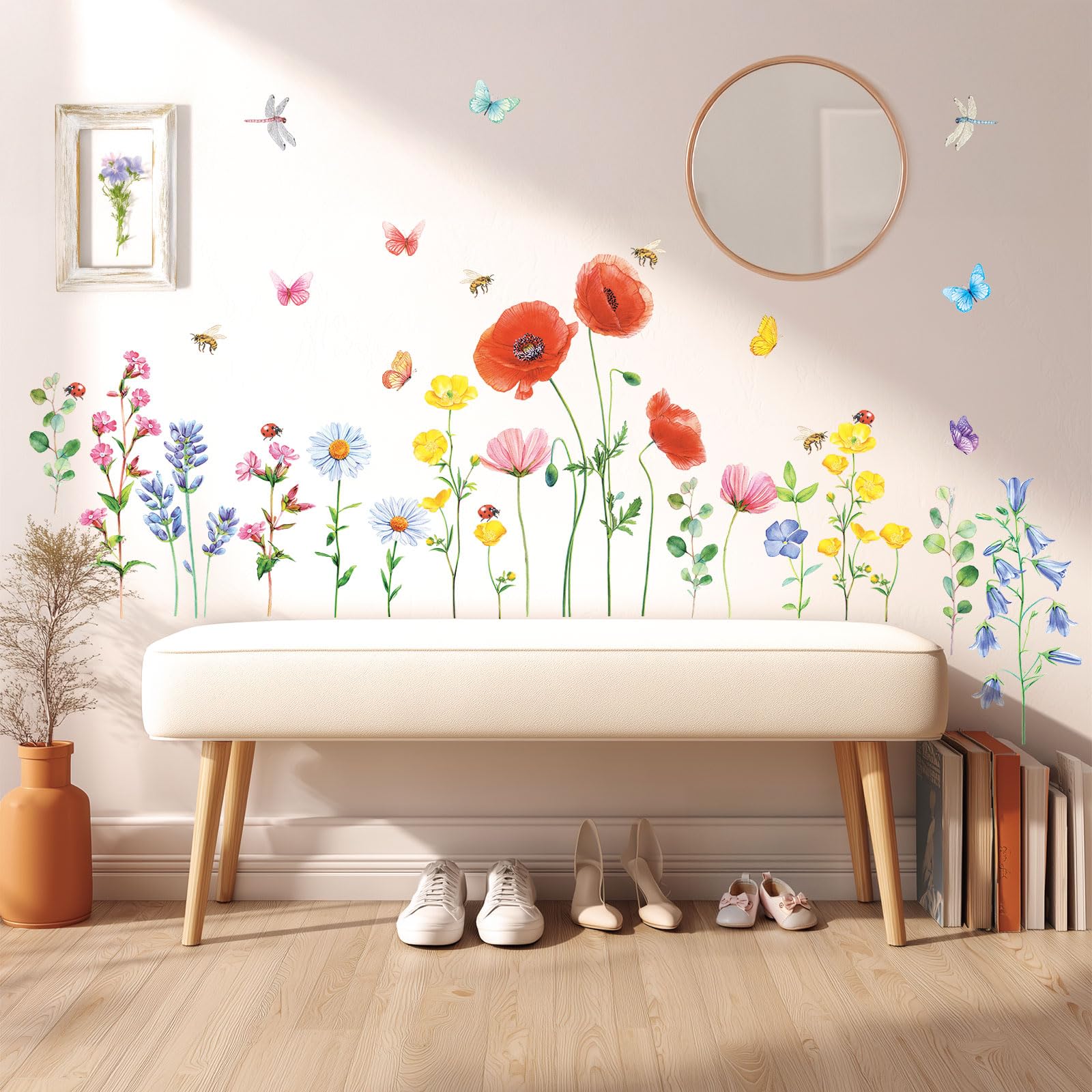 DECOWALL Wildflower Wall Sticker Decorate for or Room DS9-2103 - Kindergarten, Nursery, Children s