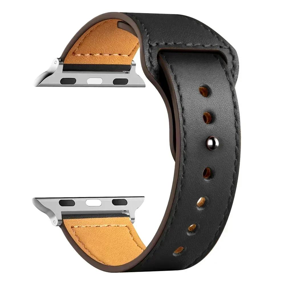 Sport Loop Leather Band For Watch Straps 41mm/45mm 42mm 46mm 40-44mm Bracelet iWatch Series 10 9 8 7 4 5 6 Se Ultra 2 49mm
