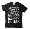 Camiseta de Guitarrista Na Minha Cabeça Estou Tocando Guitarra Camiseta Presentes para Guitarristas Camiseta de Guitarra Camiseta Unissex