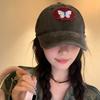 RICYGVM Sweet Cool Bow Baseball Hat for Women Cowboy Duck Tongue Hat Fashion Wide Brim Sun Visors Retro Washed Cotton Peaked Cap
