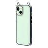 For iPhone 14 Case Cat Ear Design TPU + Acrylic Clear Phone Back Cover