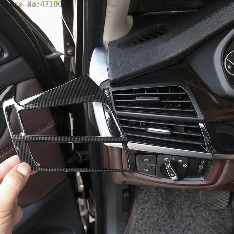 For BMW X5 F15 X6 F16 2014-2018 ABS Carbon Car Air Condition Two Side Outlet Vent Frame Cover Trim Interior Car Accessories