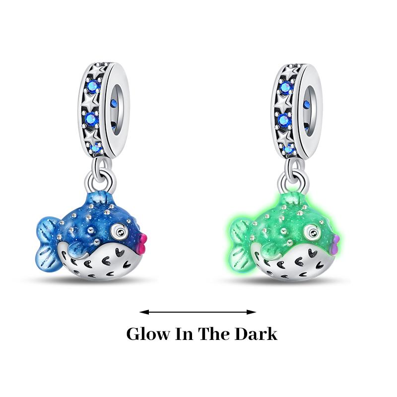 925 Silver Plated Fireflies Butterfly Stars Luminous Charms Beads Fit 3mm 925 Original Bracelets DIY Jewelry Gift