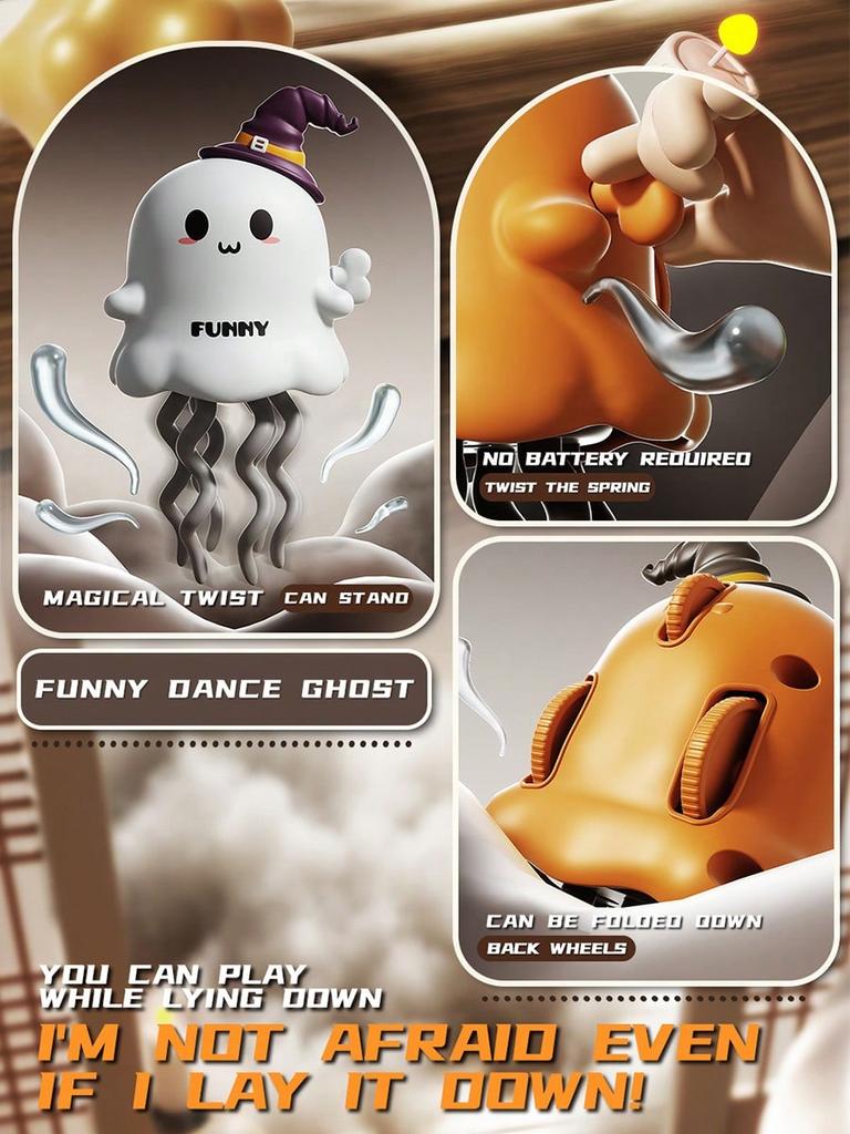 Magical Dancing Ghost Pumpkin Halloween Party Decoration Gift Children's Wind-up Toy Dancing Ghost Pumpkin Baby Halloween Gift