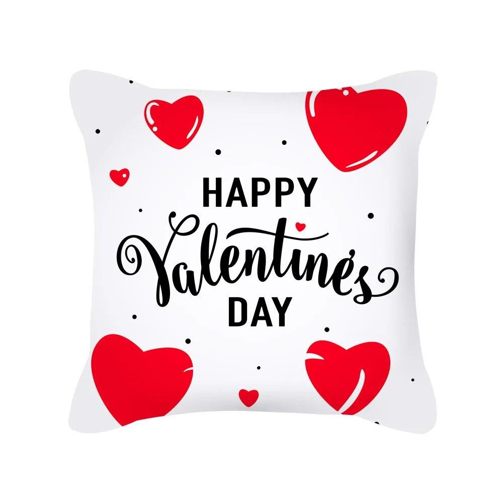 Severský Červený Láska Valentín Krátka Plyšová Obliečka na Vankúš Vankúš Nový Dom Biely Dekoratívny Vankúš