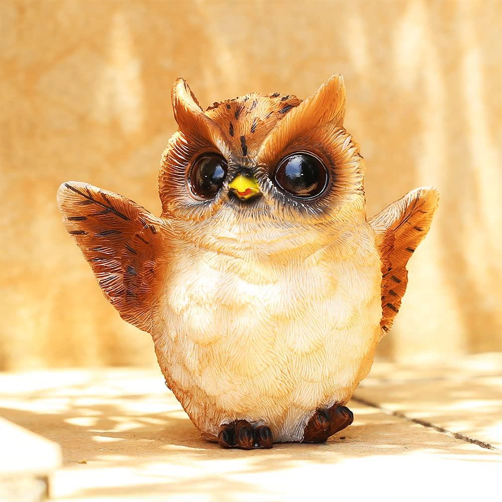 Mo02 Owl Owl Resin Birthday Perfect Present Wings [Devalier] Ornament, Gift, Present, (Earth B)