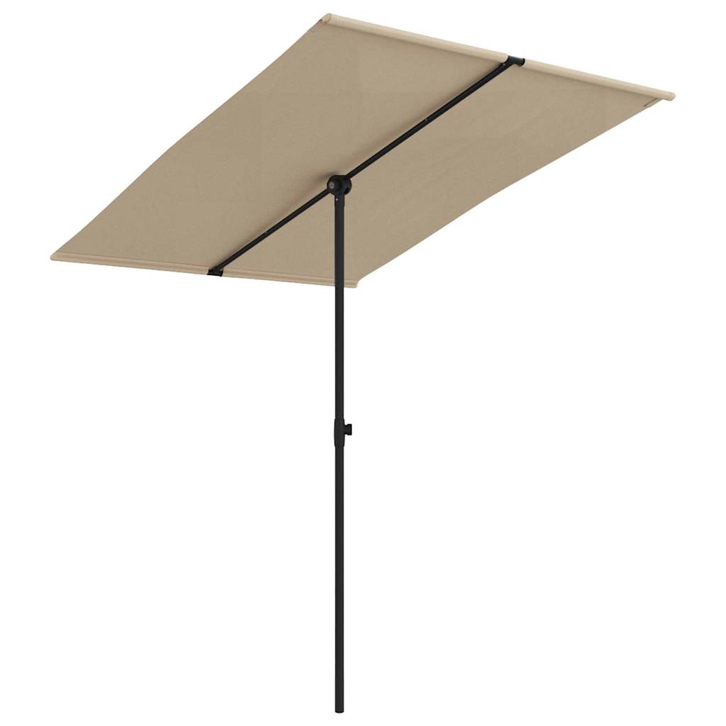 Rectangular Garden Umbrella with Aluminum Pole 2 x 1.5 m Taupe