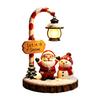 Ambient Lighting for Bar Christmas Santa Claus Reading Lantern, Snowman Elk LED Night Light with Warm Bedside Kids Room Glow, USB Resin Tabletop Decor