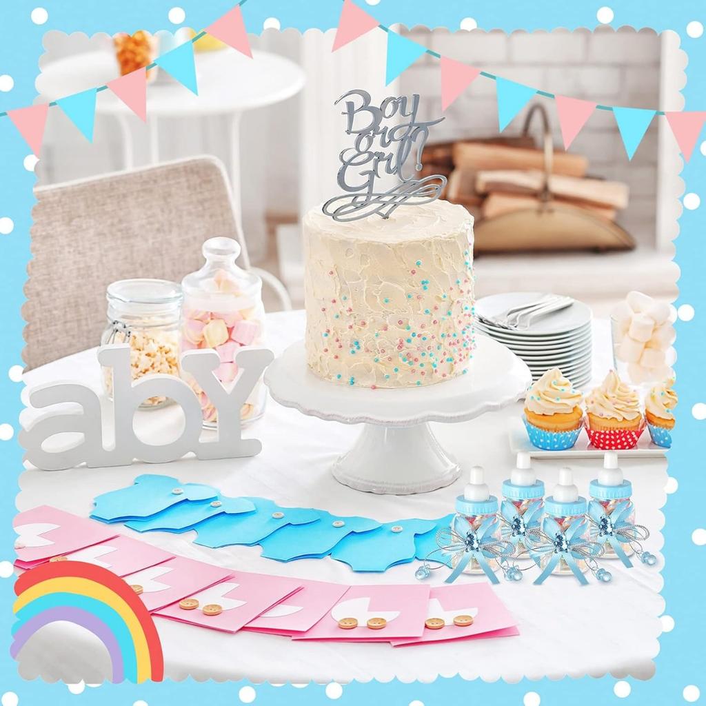 12 Pcs Baby Shower Bottles Mini Milk Bottle Plastic Bear Candy Bottles with Ribbon Baby Shower Wedding Gift for Guest