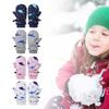 Spritzwasserfeste Fäustlinge Kinderhandschuhe Winddicht Kinder Winter Warm Schneehandschuhe Bedrucktes Walmuster Verdicken Thermofäustlinge