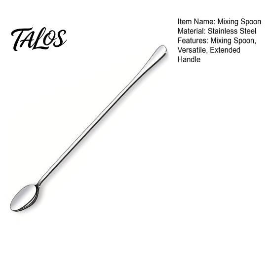 Multi Use Kitchen Spoons Stainless Steel Long Handle Mixing Spoon, Polished Metal Stirring Ice Cream Scoops Tall Glass Bar Spoon for Cocktails