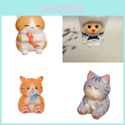 Drewniana Dekoracja Rękodzieło z Kotem Maneki-neko z Uroczy Designem Do Domu, Biura i Wnętrza Samochodu