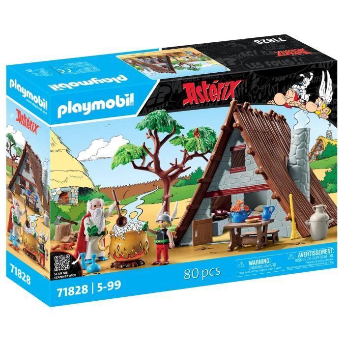 PLAYMOBIL 71828 Hutte d'Astérix avec Panoramix, Astérix, Personnages de la BD, 80 pièces, Dès 5 ans