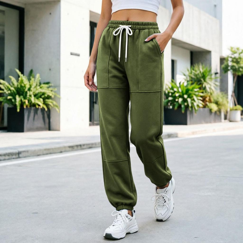Damen Jogginghose mit hohem Bund und Bündchen, lässige Sweatpants für den täglichen Gebrauch und zum Entspannen