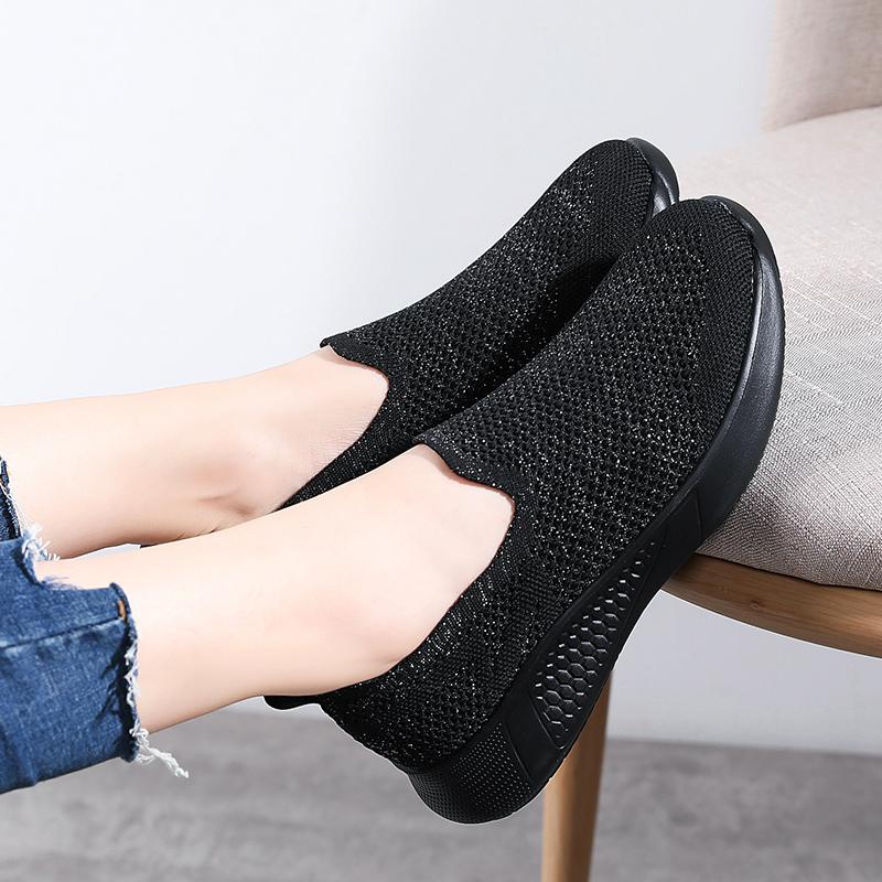 Summer Women Sneakers Comfort Casual Plus Size Flats Loafers Soft Walking Sports Shoes Slip On Large Size