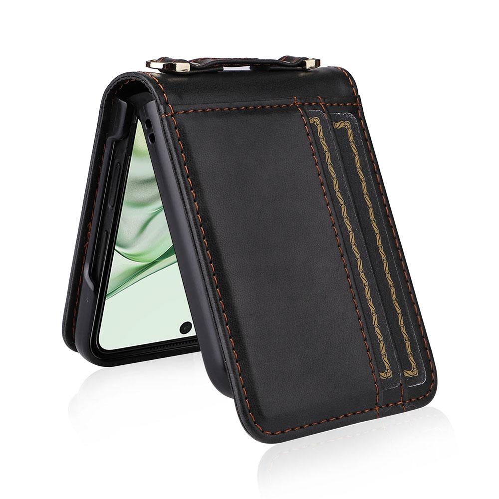 Für Motorola Razr 50 Ultra 5G/Razr+ 2024 5G Hülle Kartenfächer Leder Handyhülle mit Lanyard